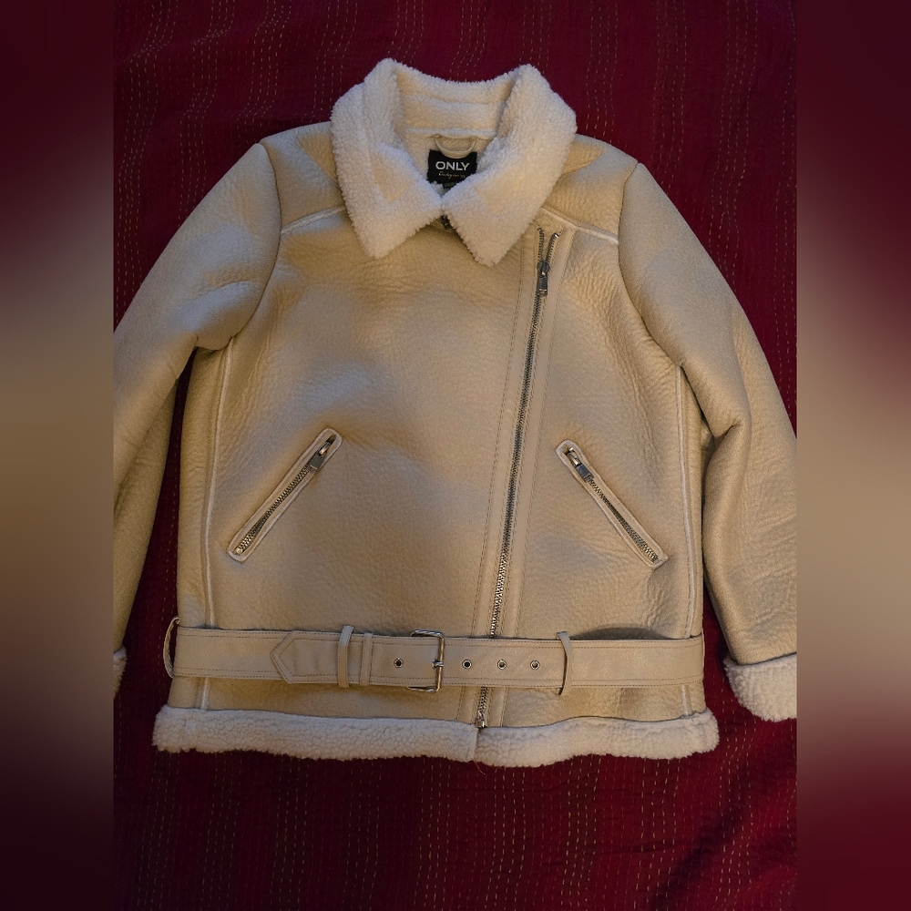 Faux Leather Shearling Jacket
